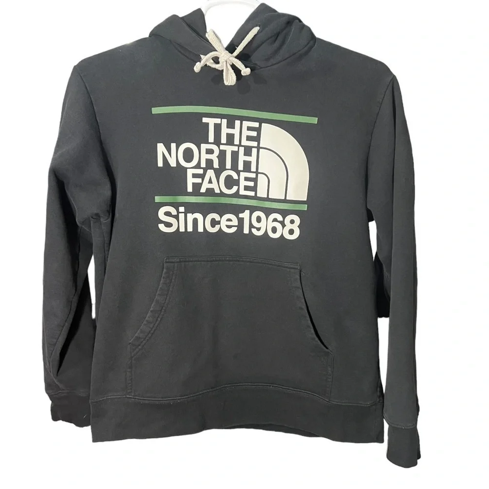 The North Face Logo Graphic Print Black Pullover Hoodie Men’s Size M